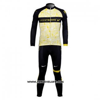 2012 Maillot Ciclismo Livestrong Jaune Manches Longues et Cuissard